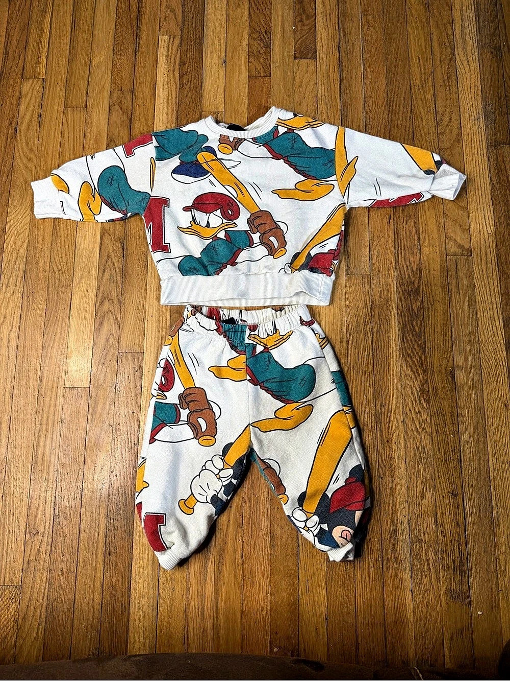 Zara Disney Mickey Mouse Matching Set White & Yellow Baby 9-12M